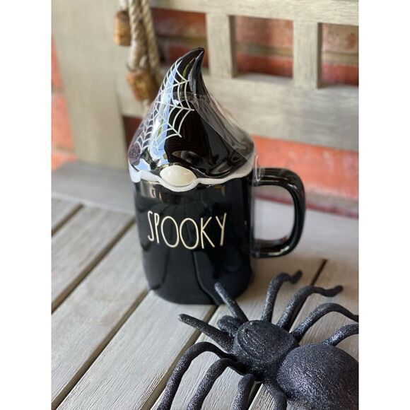 RAE Dunn Halloween Spooky Gnome Mug with hat lid NEW - Picture 1 of 6